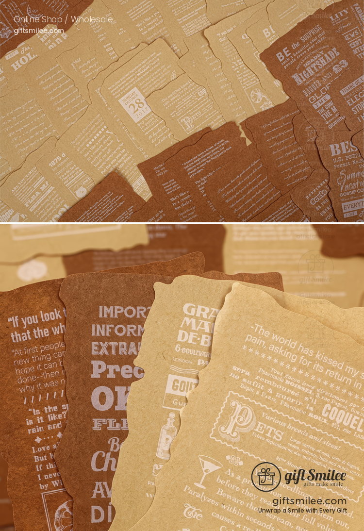 Translucent Floral Outline Stickers With Kraft Printed Backgrounds Journaling Sticker And Paper Set | KS-CK-1278