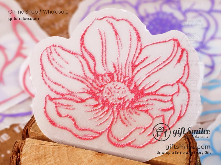 Translucent Floral Outline Stickers With Kraft Printed Backgrounds Journaling Sticker And Paper Set | KS-CK-1278