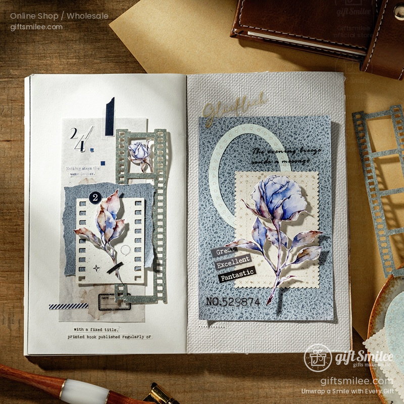 Textured Kraft Mixed Colors Die-Cut Perforated Edges Vintage Journaling Paper Ephemera Set | KS-CK-1279