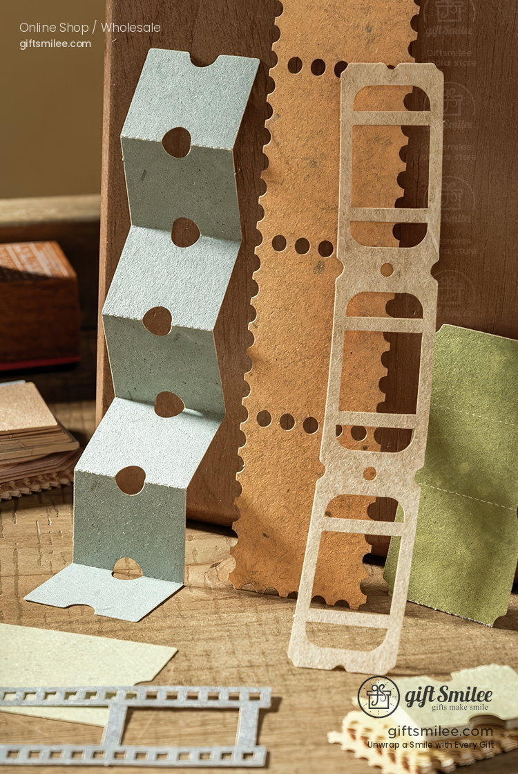 Textured Kraft Mixed Colors Die-Cut Perforated Edges Vintage Journaling Paper Ephemera Set | KS-CK-1279