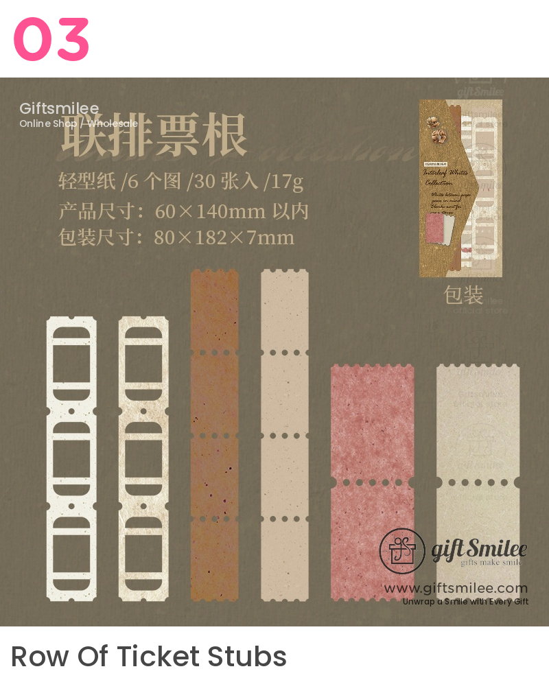 Textured Kraft Mixed Colors Die-Cut Perforated Edges Vintage Journaling Paper Ephemera Set | KS-CK-1279