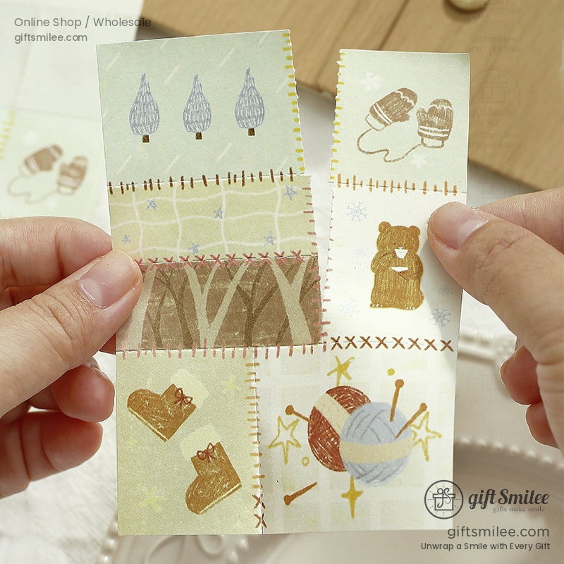 Patchwork Tear-Off 50-Sheet Pastel Illustrated Memo Notes | KS-CK-1284