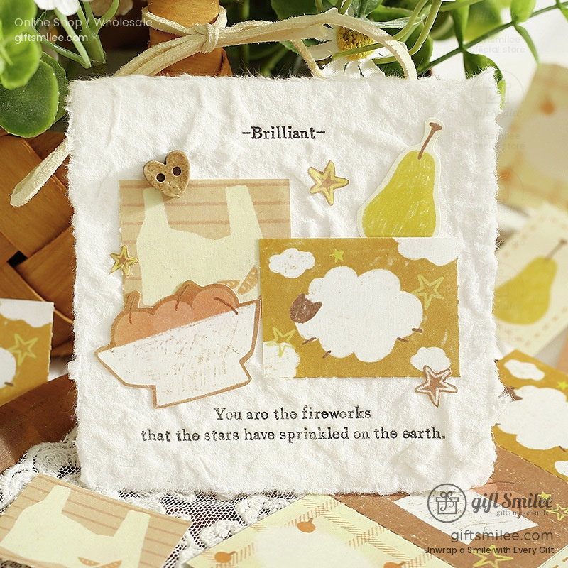 Patchwork Tear-Off 50-Sheet Pastel Illustrated Memo Notes | KS-CK-1284
