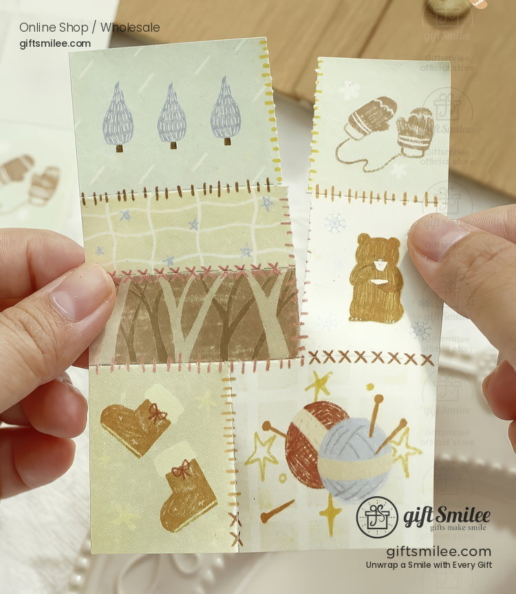 Patchwork Tear-Off 50-Sheet Pastel Illustrated Memo Notes | KS-CK-1284