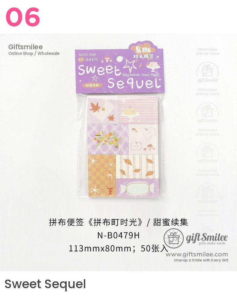 Patchwork Tear-Off 50-Sheet Pastel Illustrated Memo Notes | KS-CK-1284