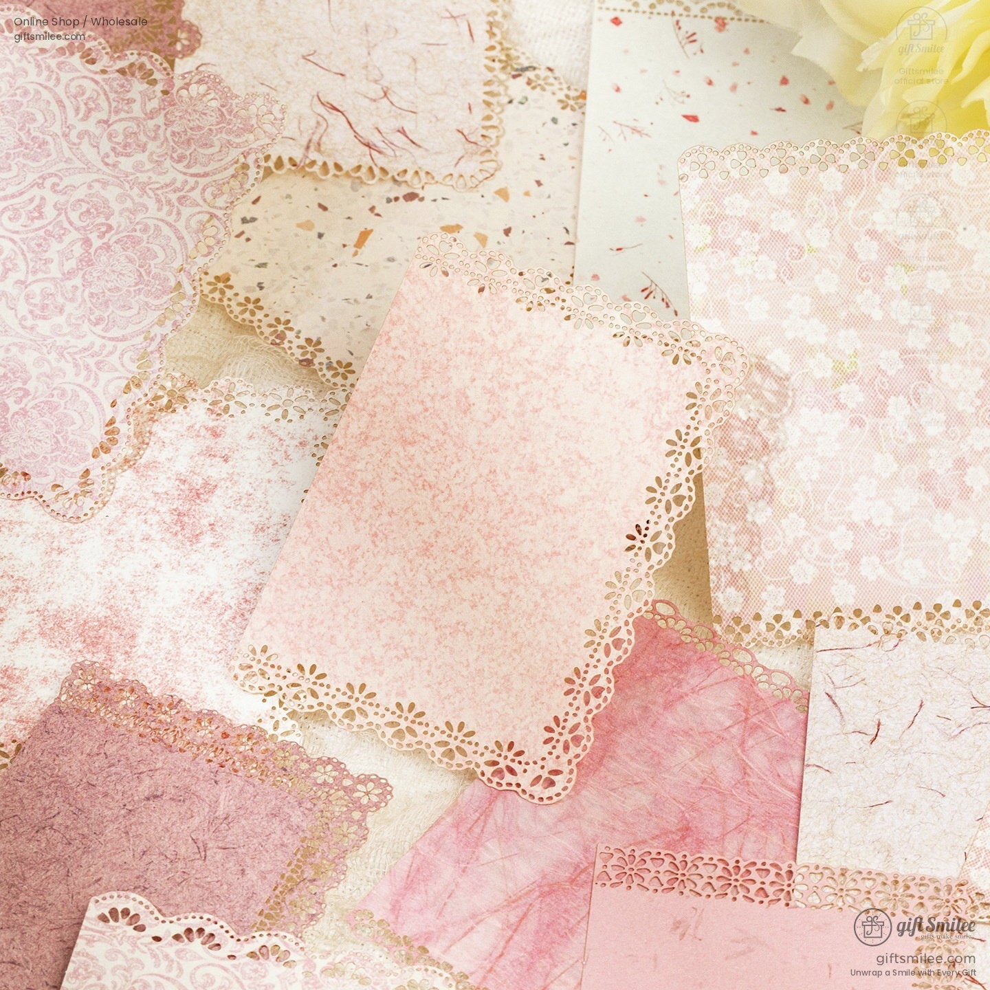 Vintage Lace Die-Cut Pastel Textured Decorative Paper Pack | KS-CK-1286