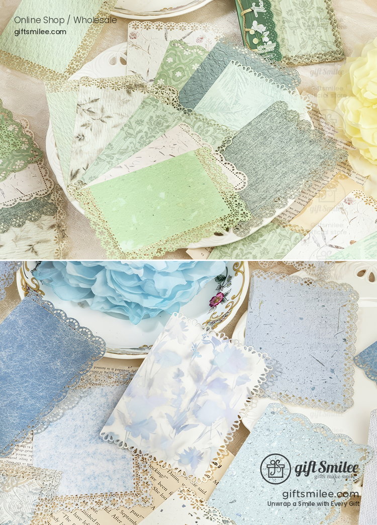 Vintage Lace Die-Cut Pastel Textured Decorative Paper Pack | KS-CK-1286