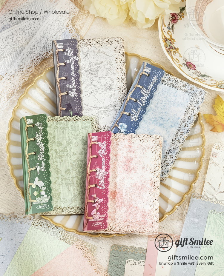 Vintage Lace Die-Cut Pastel Textured Decorative Paper Pack | KS-CK-1286