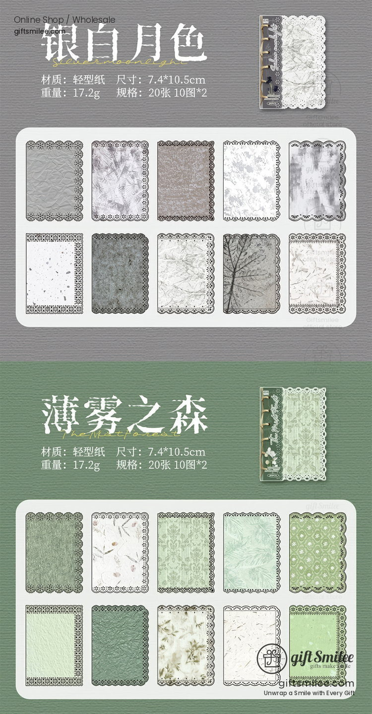 Vintage Lace Die-Cut Pastel Textured Decorative Paper Pack | KS-CK-1286