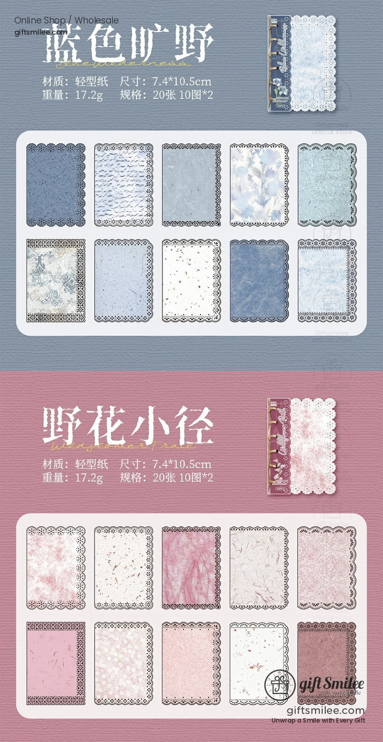 Vintage Lace Die-Cut Pastel Textured Decorative Paper Pack | KS-CK-1286