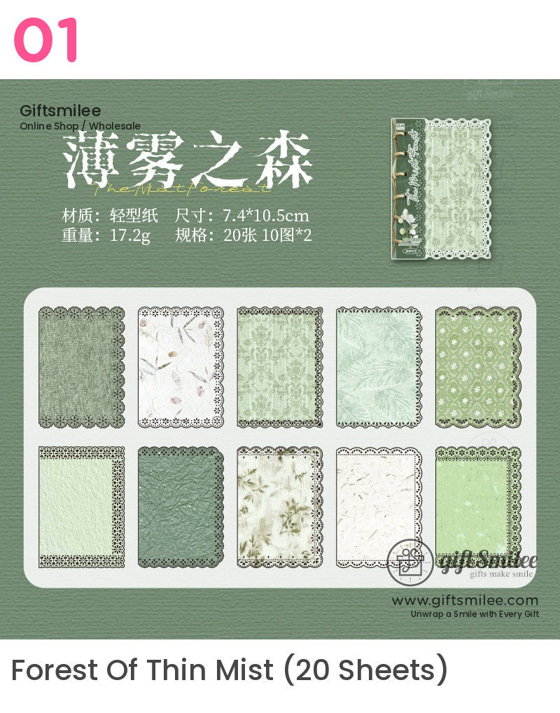 Vintage Lace Die-Cut Pastel Textured Decorative Paper Pack | KS-CK-1286