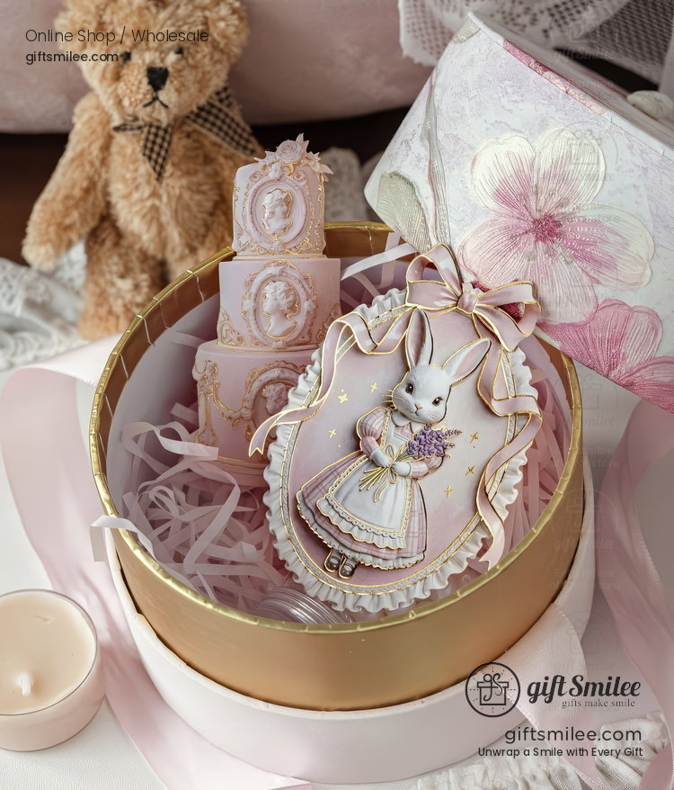 Embossed Gold-Foil Rococo Pastel Die-Cut Collage Cards | KS-CK-1287