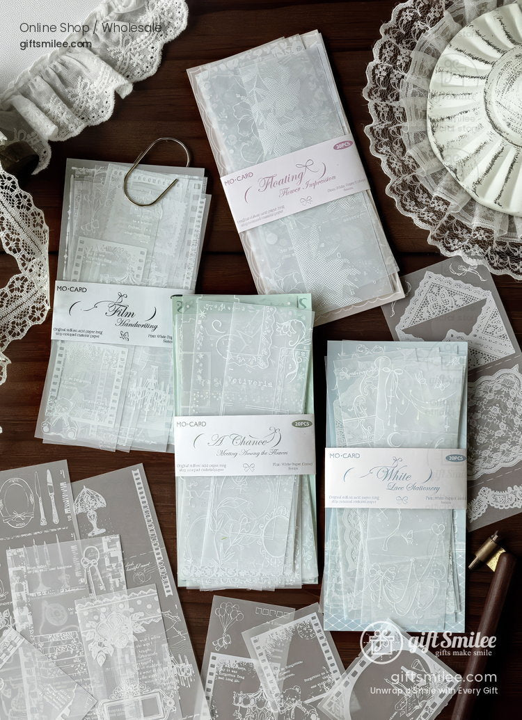 Translucent Vellum White Ink 20Pcs Background Papers | KS-CK-1288