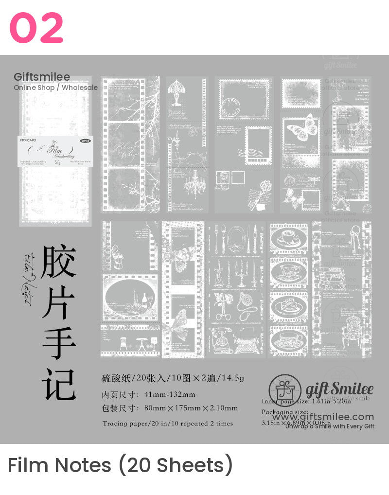 Translucent Vellum White Ink 20Pcs Background Papers | KS-CK-1288