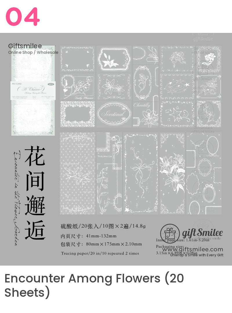 Translucent Vellum White Ink 20Pcs Background Papers | KS-CK-1288