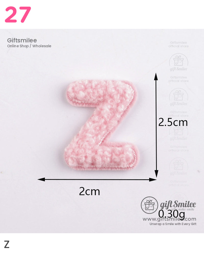 Pink textured felt Z patch 25cm x 2cm lightweight at 030g soft boucle fabric with stitched edges