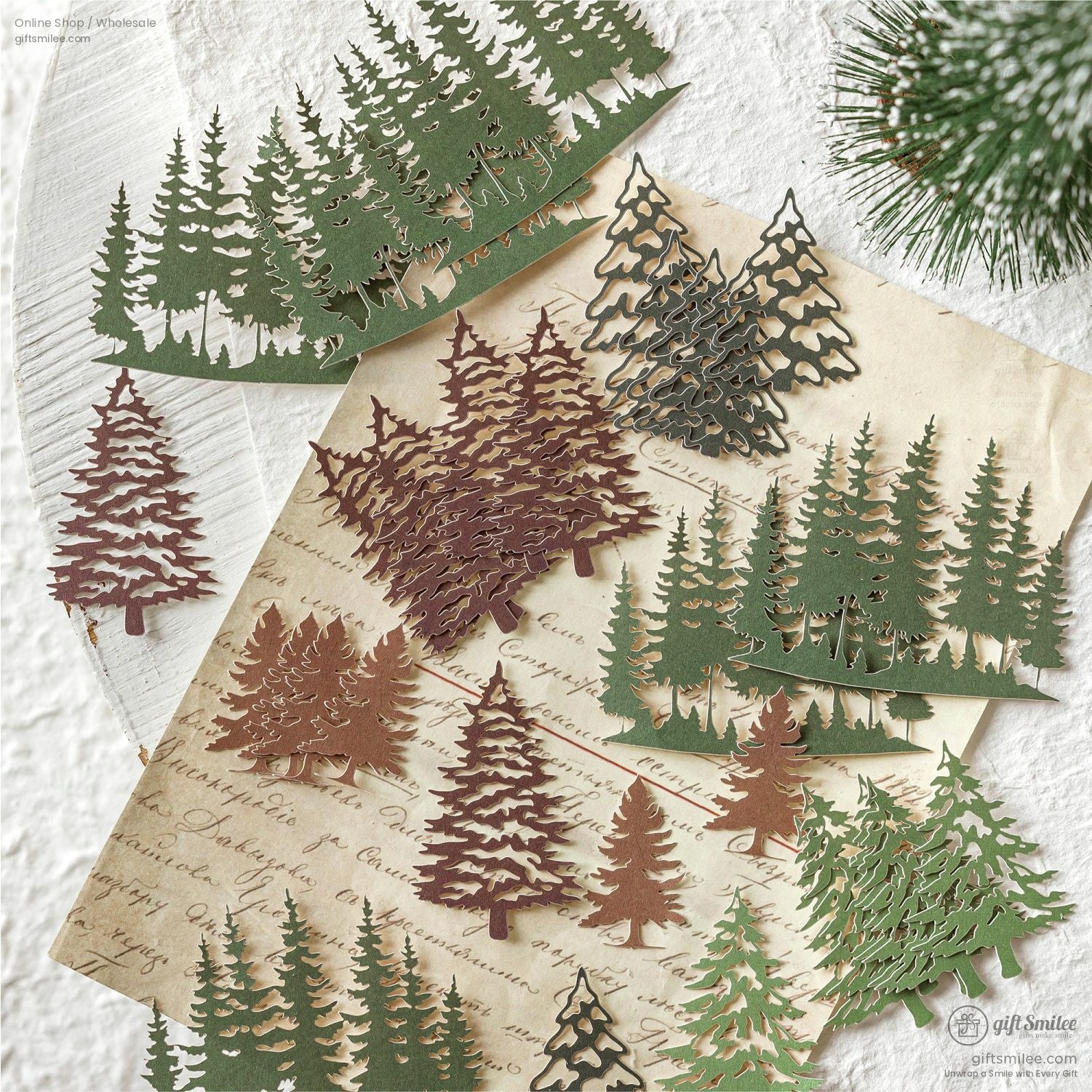 Embossed Kraft Paper Die-Cuts Winter Palette Paper Die-Cut Sticker Set | KS-GS-133