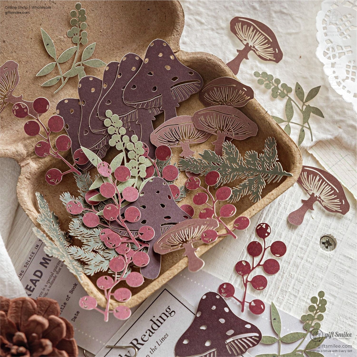 Embossed Kraft Paper Die-Cuts Winter Palette Paper Die-Cut Sticker Set | KS-GS-133