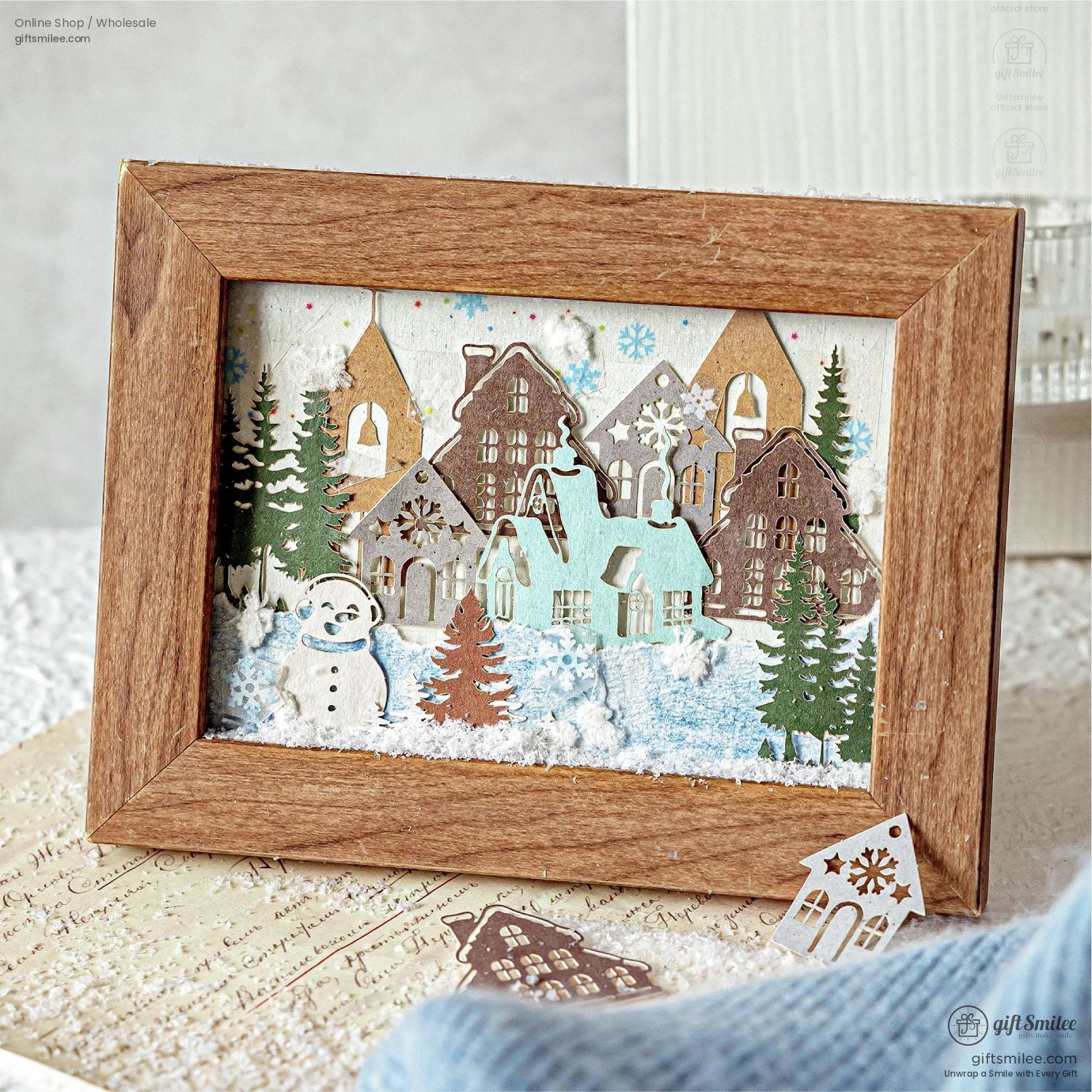 Embossed Kraft Paper Die-Cuts Winter Palette Paper Die-Cut Sticker Set | KS-GS-133