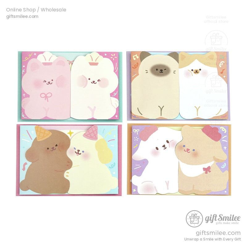 Set of four colorful animal sticky notes, perfect for planners and gifts