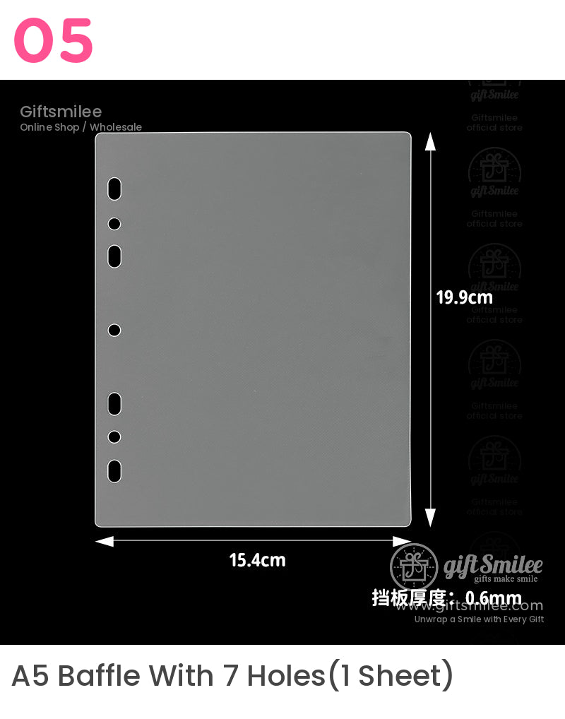 Transparent gray plastic divider with 4 punched holes 154x199cm dimensions and 06mm thickness