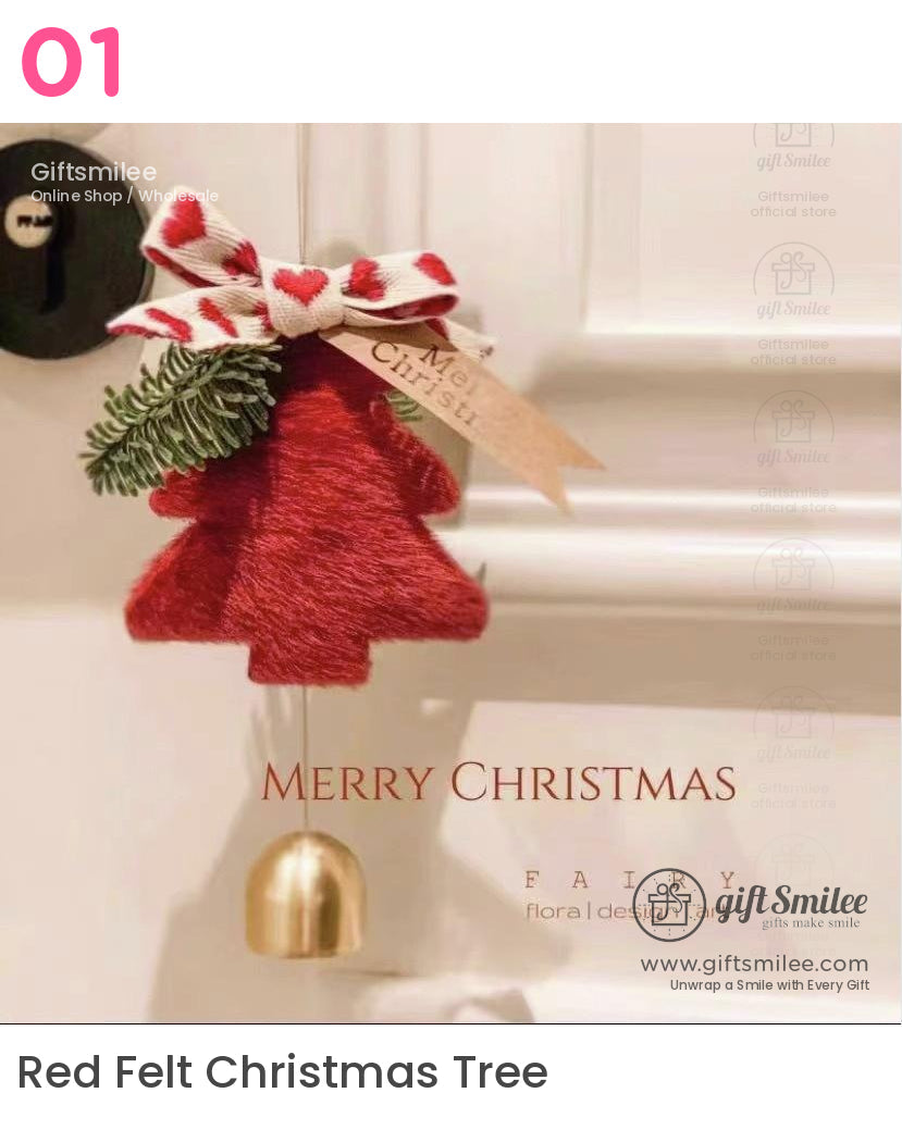 Red Christmas Tree Ornaments Car Rearview Mirror Christmas Decorations Christmas Hanging Ornament | KS-MX-080
