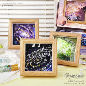 Natural Crystal Chip Mosaic 5-Inch With Wooden Frame Diy Crystal Art Kit | KS-MX-081