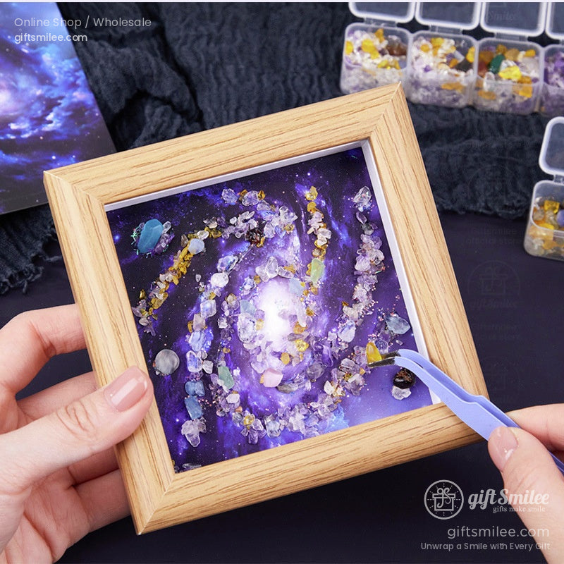 Natural Crystal Chip Mosaic 5-Inch With Wooden Frame Diy Crystal Art Kit | KS-MX-081