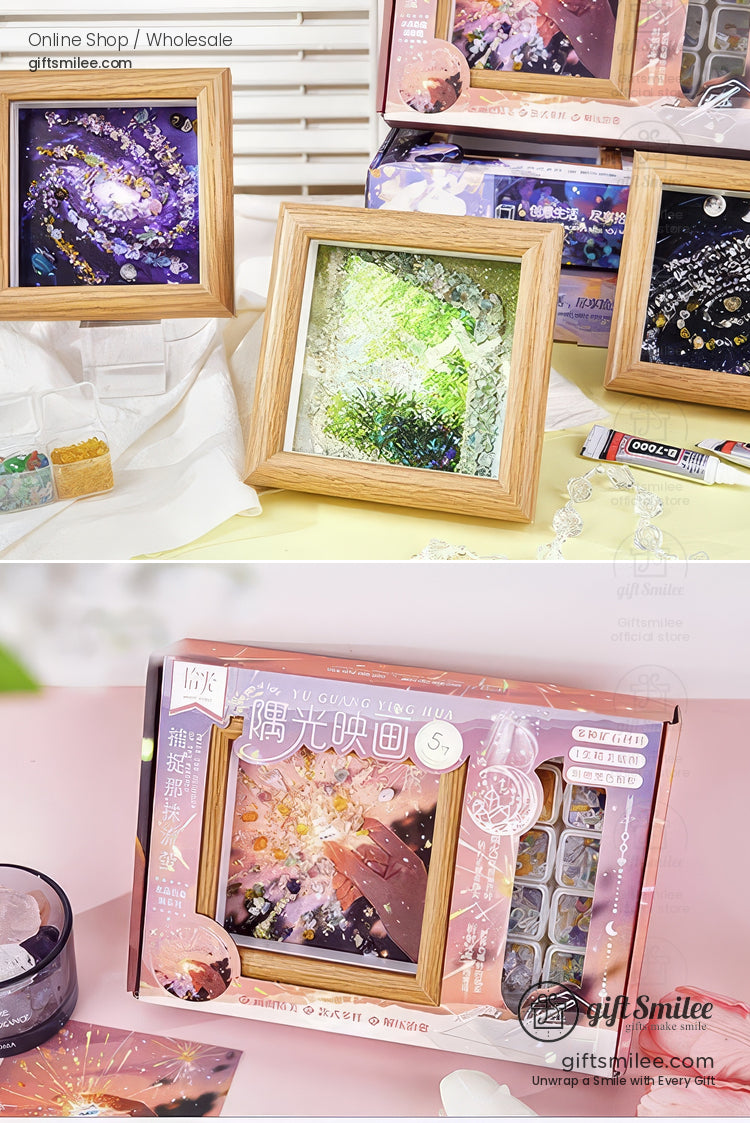 Natural Crystal Chip Mosaic 5-Inch With Wooden Frame Diy Crystal Art Kit | KS-MX-081
