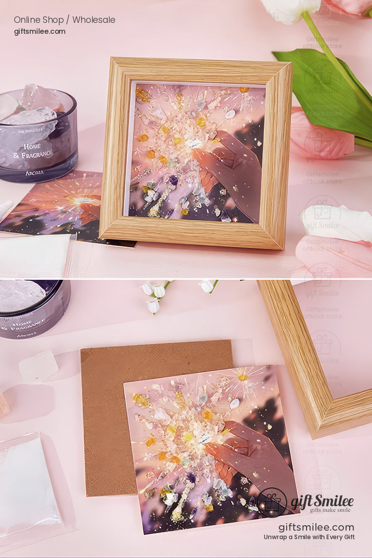 Natural Crystal Chip Mosaic 5-Inch With Wooden Frame Diy Crystal Art Kit | KS-MX-081
