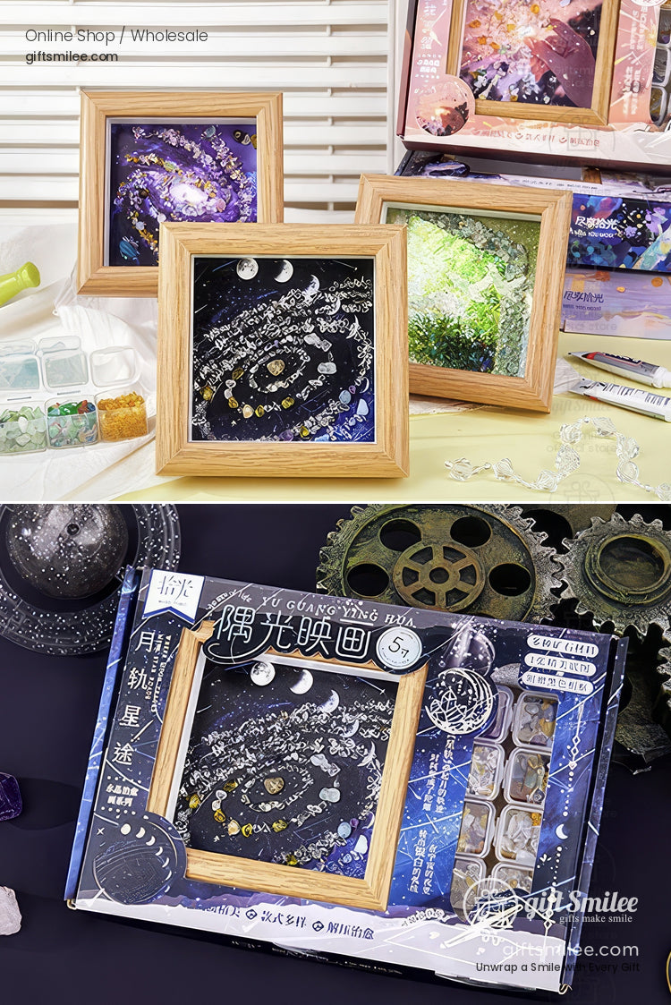 Natural Crystal Chip Mosaic 5-Inch With Wooden Frame Diy Crystal Art Kit | KS-MX-081