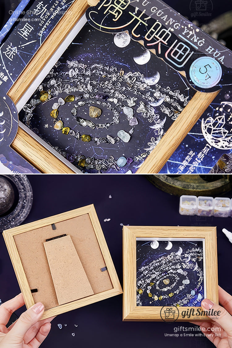 Natural Crystal Chip Mosaic 5-Inch With Wooden Frame Diy Crystal Art Kit | KS-MX-081
