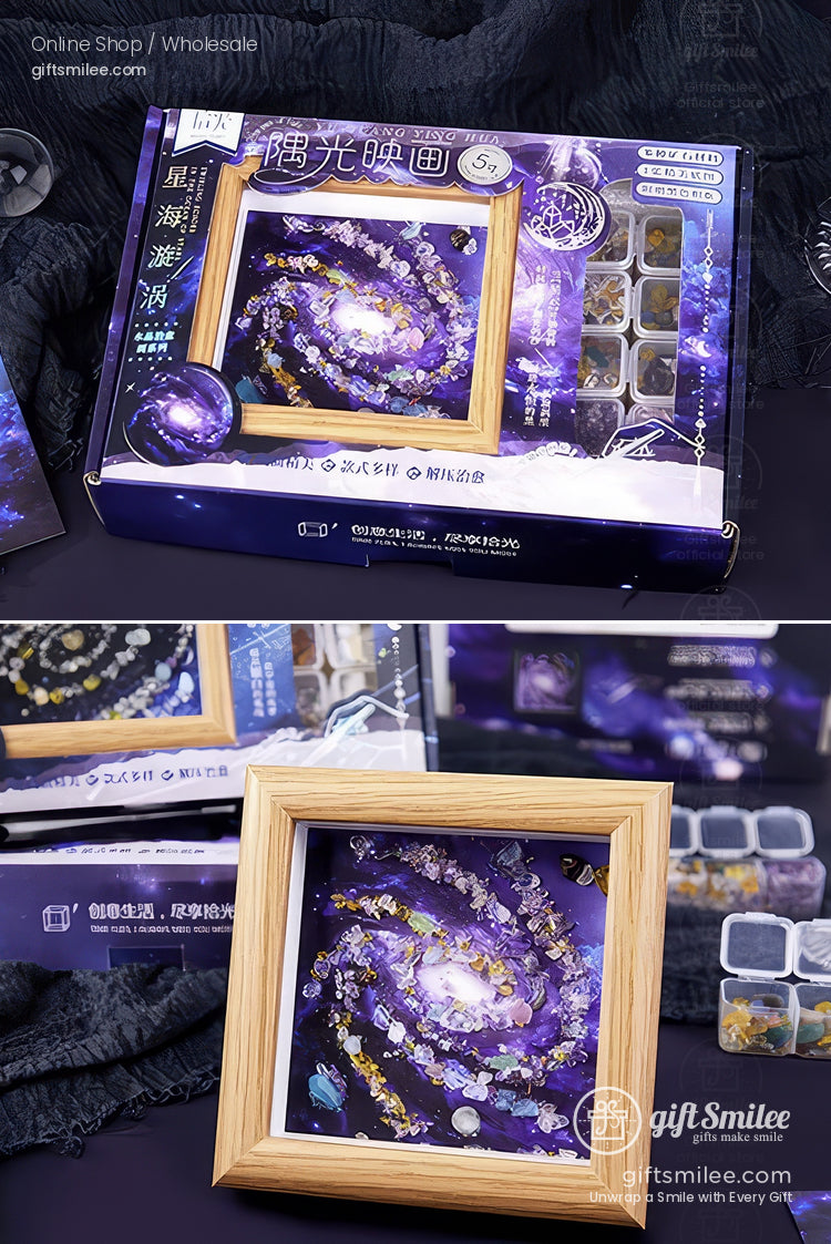 Natural Crystal Chip Mosaic 5-Inch With Wooden Frame Diy Crystal Art Kit | KS-MX-081