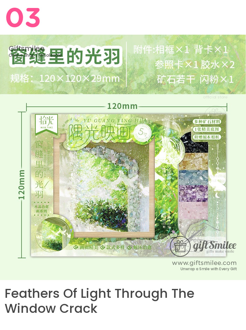 Natural Crystal Chip Mosaic 5-Inch With Wooden Frame Diy Crystal Art Kit | KS-MX-081