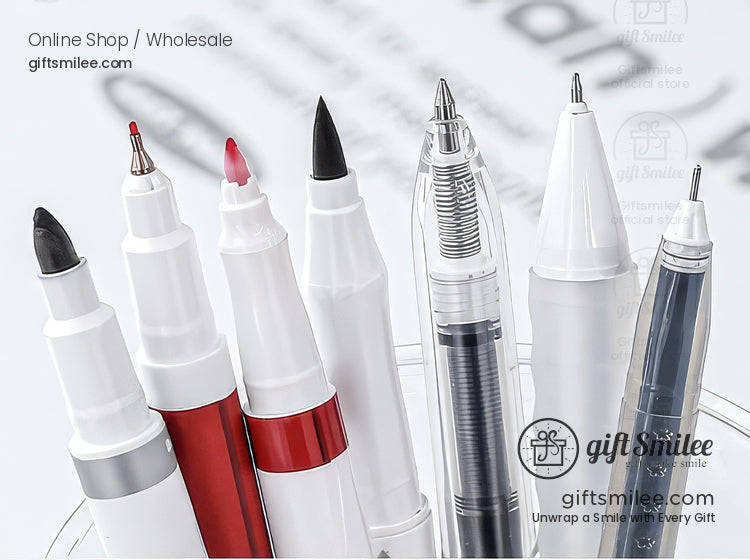 7-Tip Redblack Quick-Dry Ink Set Multi-Tip Writing Pen Set | KS-MX-082