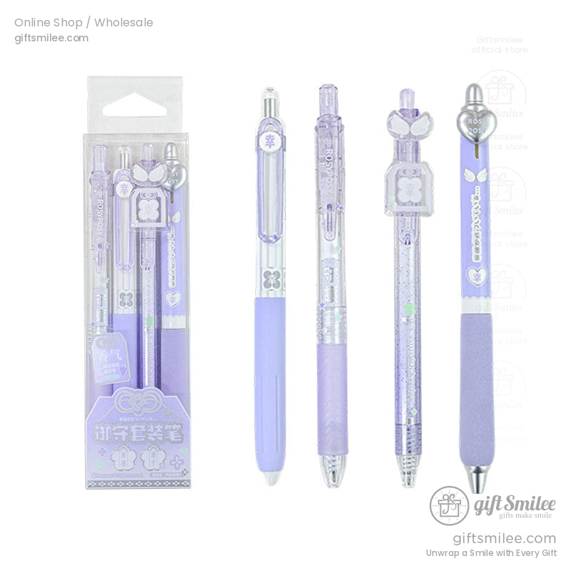 Dual-Scent Quick-Dry 0.5Mm Lavender Set Gel Ink Pen Set | KS-MX-083