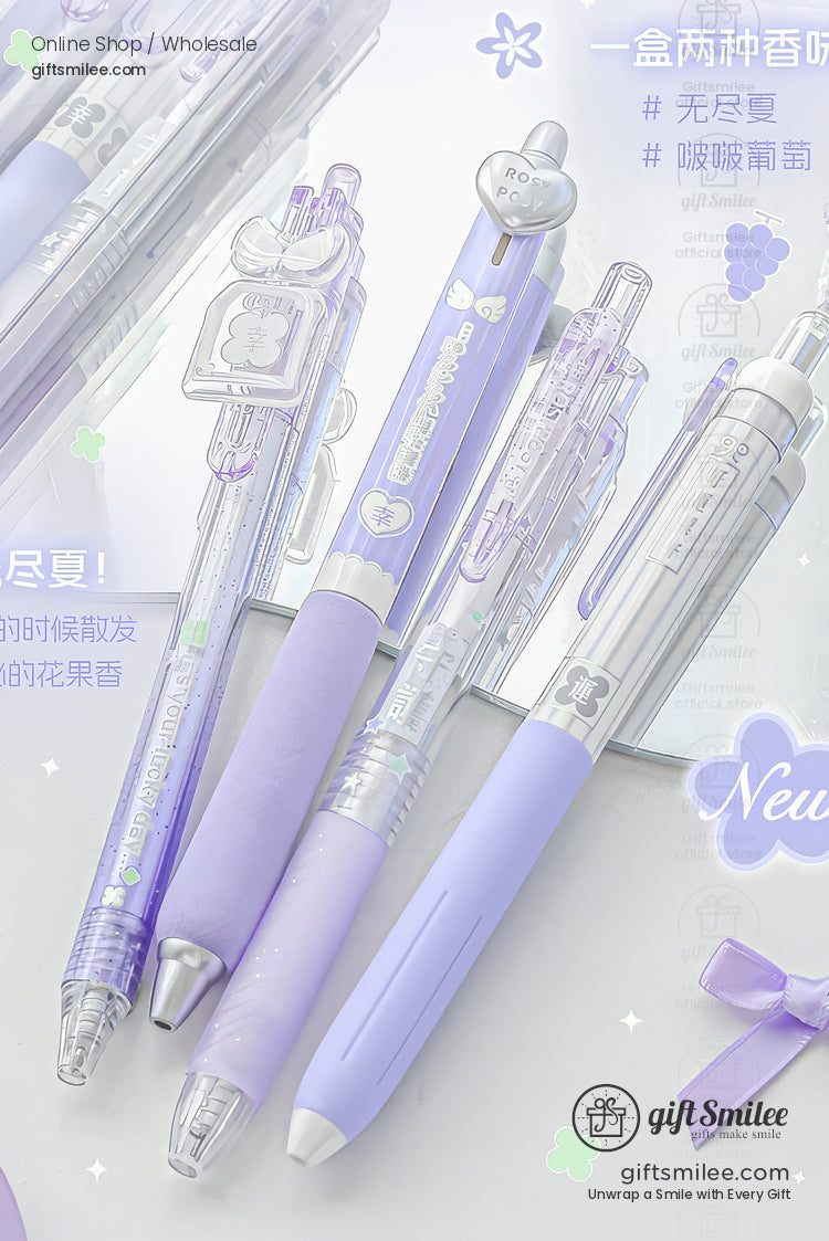 Dual-Scent Quick-Dry 0.5Mm Lavender Set Gel Ink Pen Set | KS-MX-083