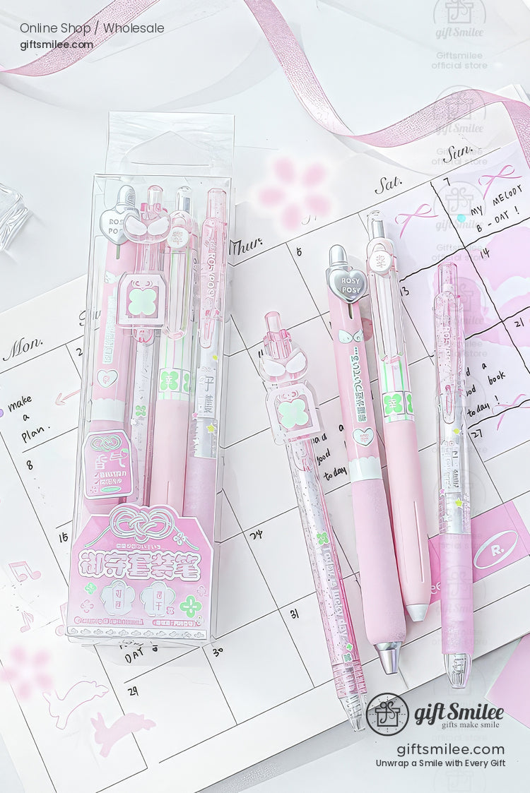 Dual-Scent Quick-Dry 0.5Mm Lavender Set Gel Ink Pen Set | KS-MX-083