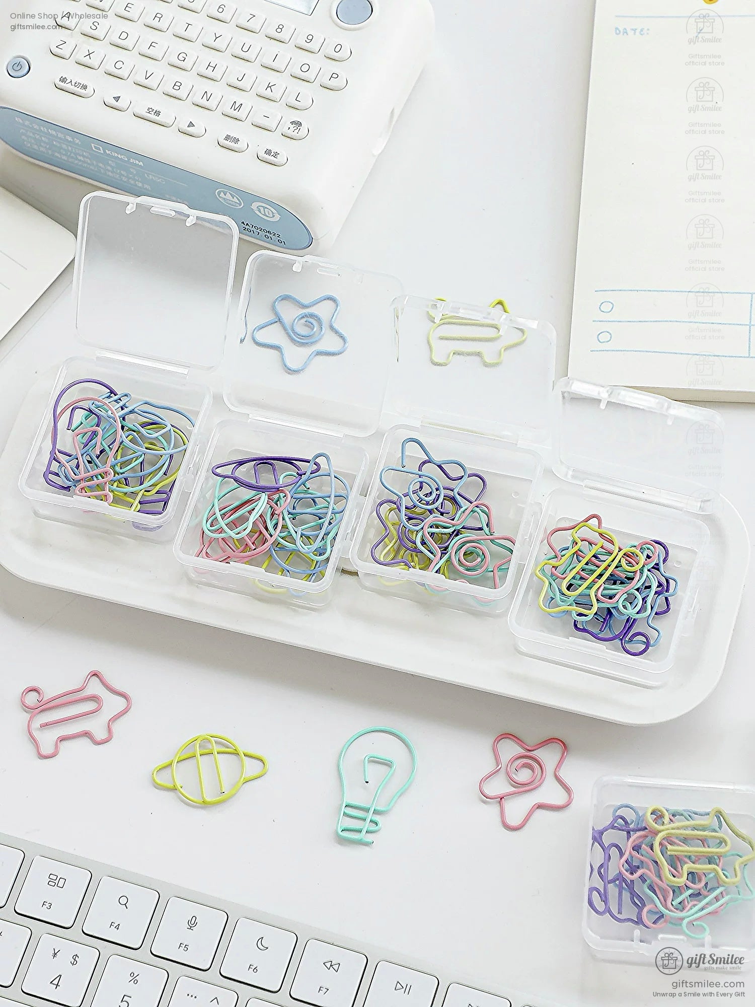 Pastel Coated Steel Assorted Shapes Shaped Paper Clips | KS-MX-094