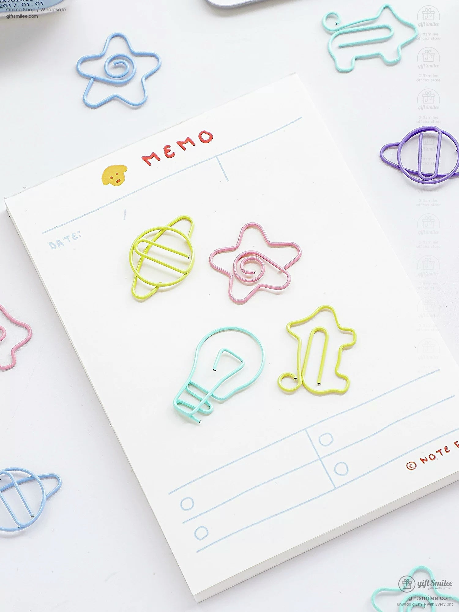 Pastel Coated Steel Assorted Shapes Shaped Paper Clips | KS-MX-094