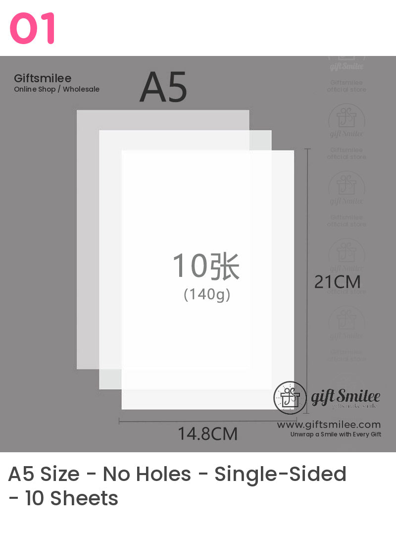 Double-Sided Thick Release Sheets A4, A5, A6 Pre-Punched Sticker Release Paper Sheets | KS-NB-430