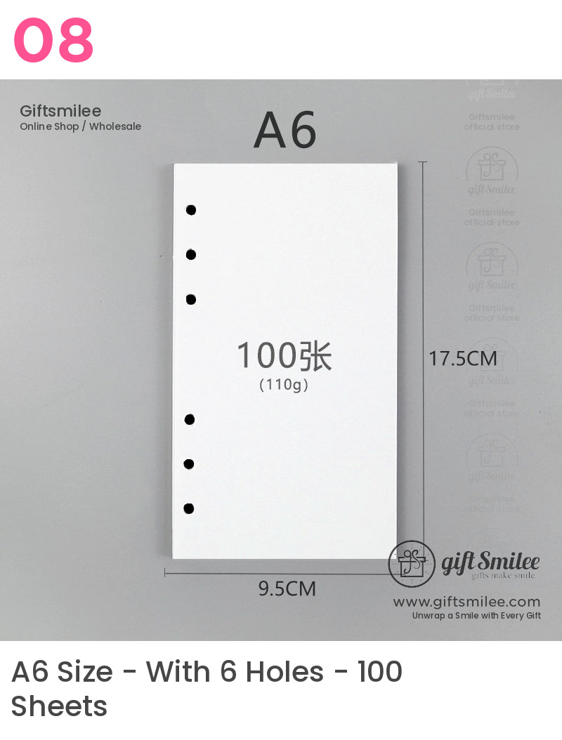 Double-Sided Thick Release Sheets A4, A5, A6 Pre-Punched Sticker Release Paper Sheets | KS-NB-430
