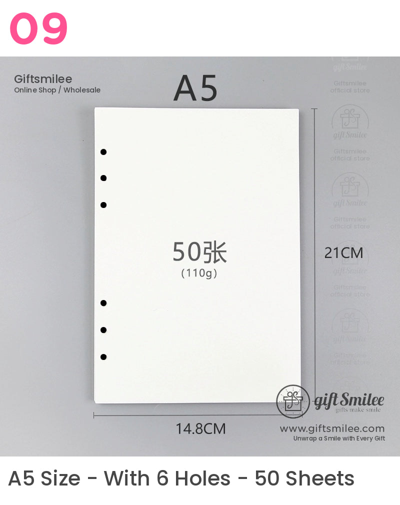 Double-Sided Thick Release Sheets A4, A5, A6 Pre-Punched Sticker Release Paper Sheets | KS-NB-430