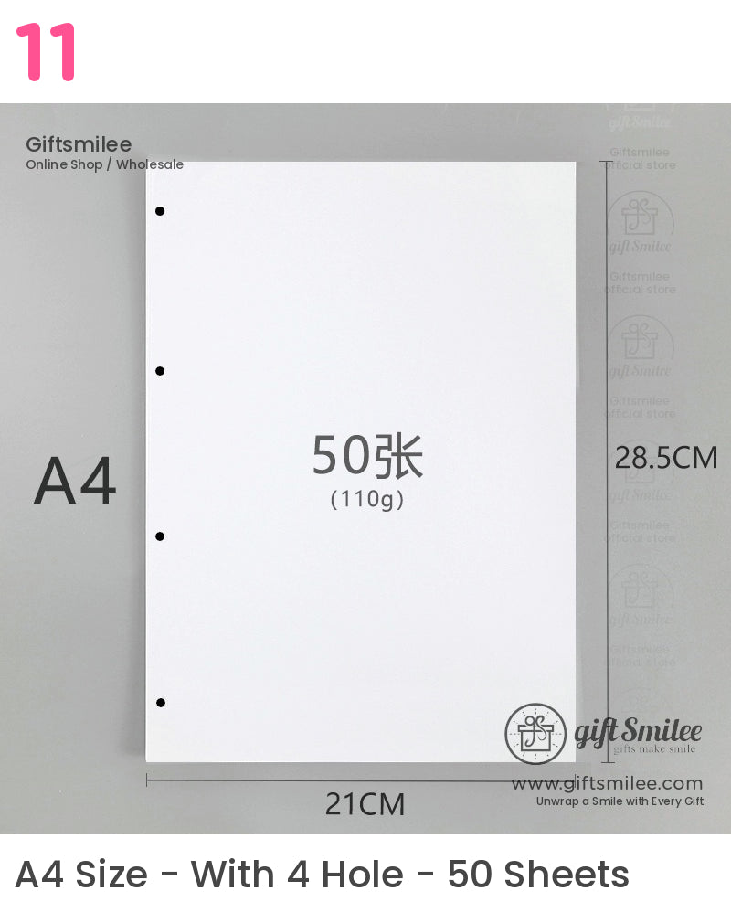 Double-Sided Thick Release Sheets A4, A5, A6 Pre-Punched Sticker Release Paper Sheets | KS-NB-430