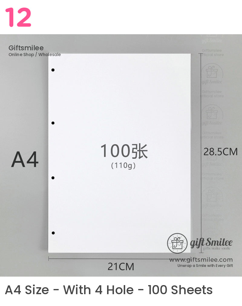 Double-Sided Thick Release Sheets A4, A5, A6 Pre-Punched Sticker Release Paper Sheets | KS-NB-430