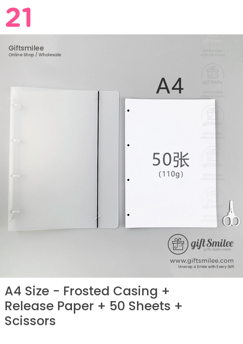 Double-Sided Thick Release Sheets A4, A5, A6 Pre-Punched Sticker Release Paper Sheets | KS-NB-430
