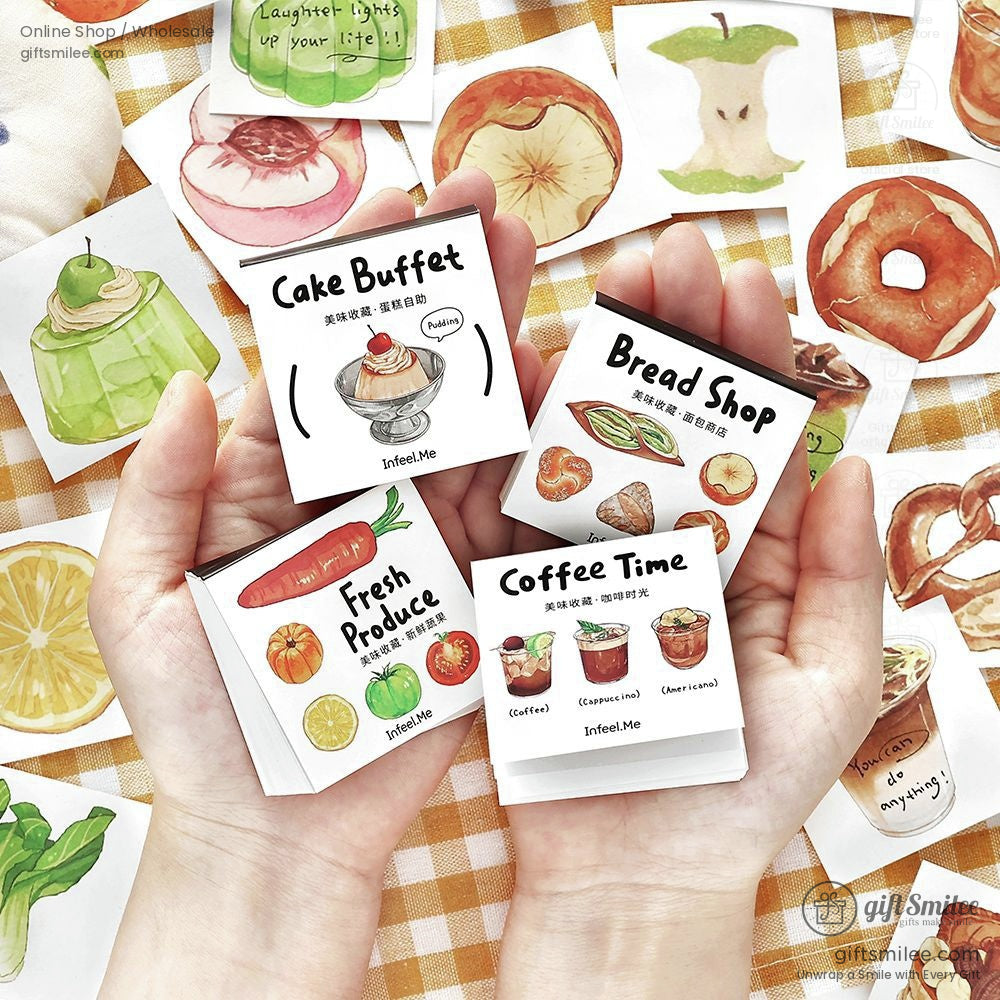 Watercolor Food Illustrations 100 Sheets Note Memo Pads | KS-NP-433