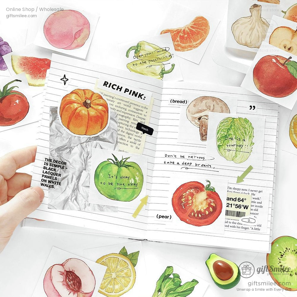 Watercolor Food Illustrations 100 Sheets Note Memo Pads | KS-NP-433