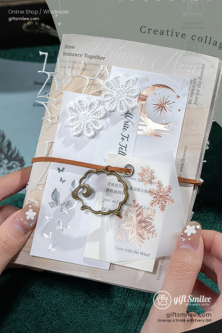 Metallic Foil Illustrated Tear-Off 6 Designs Sticky Notes Memo Pad | KS-NP-434