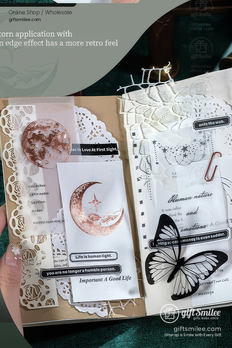 Metallic Foil Illustrated Tear-Off 6 Designs Sticky Notes Memo Pad | KS-NP-434